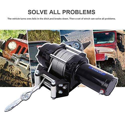 Seilwinde mit kabelloser Fernbedienung 12 V Handseilwinde ElektrischFlaschenzug 1818 kg – Bild 3