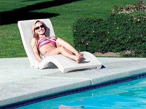 SwimWays Terra Sol Sonoma 2-in-1 Pool Float and Patio Chaise Lounge Chair, White