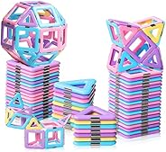 Magnetic Tiles Toys for 3 4 5 6 7 8+ Year Old Boys Girls Upgrade Macaron Castle Magnetic Blocks Building Set f