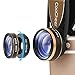 COOCHEER Magnetic Fisheye Camera Lens 3 in 1 Kit 198 Degree Clip On Fisheye Lens,15x Macro Lens 0.63x Wide Angle Lens for iPhone, Camera, Laptops, Ipads(Gold)