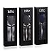 b.m.c BMC 3pc Mens Mixed Color Pattern Elastic Adjustable Strap Y-Back Button End Suspenders with Clip Fasteners - Set 2