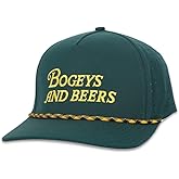 Bogeys and Beers Performance Golf Hat - Funny Golf Hat, Polyester/Spandex Blend, Adjustable Rope Snapback Cap - Breathable