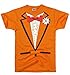 DirtyRagz Men's Orange Vintage Tie Tuxedo Tux T Shirt