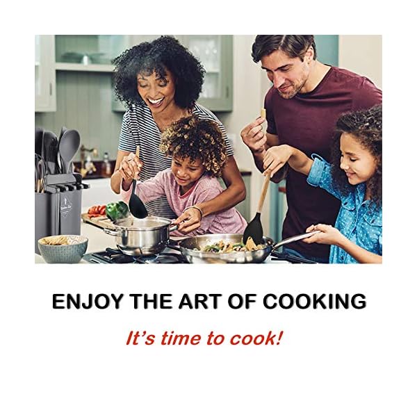 BenRich-Kitchen-Utensils-Set-11-Pcs-Silicone-Cooking-Utensils-Set-Spatula-Set-Turner-Whisks-Spoon-Rest-Utensil-Holders-Heat-Resistant-Kitchen-Tools-and-Gadgets-Accessories-Black Kitchen Utensils Set 11 Pcs, BenRich Silicone Cooking Utensils Set Tools & Gadgets Holders Spatula Turner Whisks Spoon…