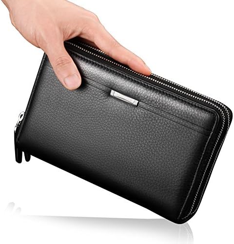 YiYiNoe Travel Wallet Document Organizer Passport Holder Phone Handbag checkbook Card Case Long Wallet for Men