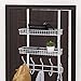 LIANTRAL Over The Door Hook with 2 Baskets Storage Rack for Coats & Towels, White