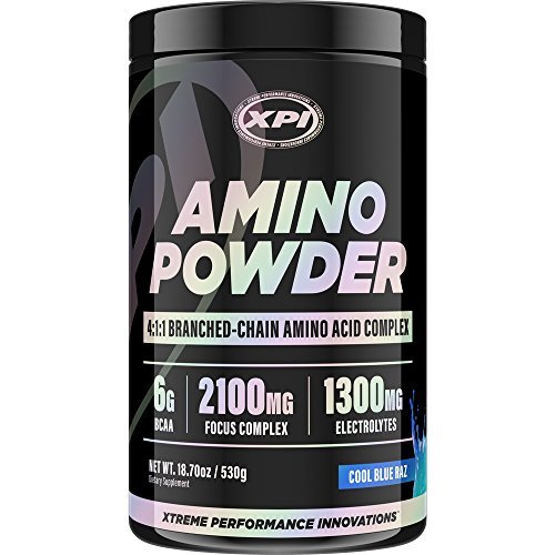 XPI Amino Powder (Cool Blue Raz) - 18.7 OZ (530G) - BCAA & Amino Acid Complex - 4:1:1 BCAA Ratio! - Build Muscle & Speed Up Recovery