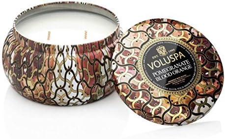 Voluspa Pomegranate Blood Orange Candle Metallo Maison 11 Ounce