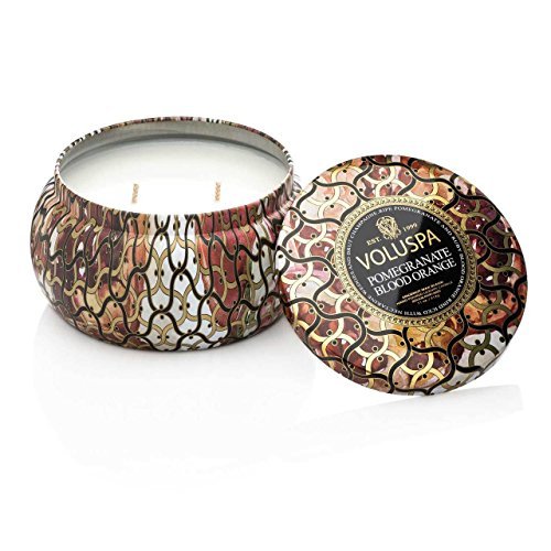 Voluspa Pomegranate Blood Orange Candle Metallo Maison 11 Ounce