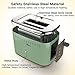 PINLO Toaster 2-Slice Stainless Steel Toasters with 2 Extra Wide Slots 6 Browning Dials and Removable Crumb Tray Warming Rack for Breakfast Bread Muffins Ovens Mint Green Retro Toasters