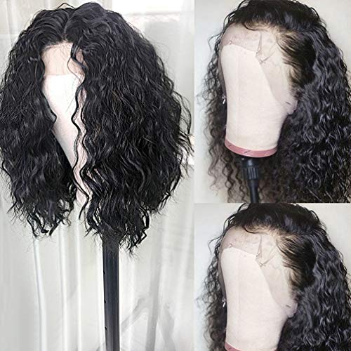 Lace-Front-Wigs-Loose-Curly-with-Baby-Hair-Short-Bob-Curly-Natural-Sythetic-Lace-Front-Wig-Natural-Hairline-Heat-Resistant-Fiber-Black-Wig-for-Women-14-inch