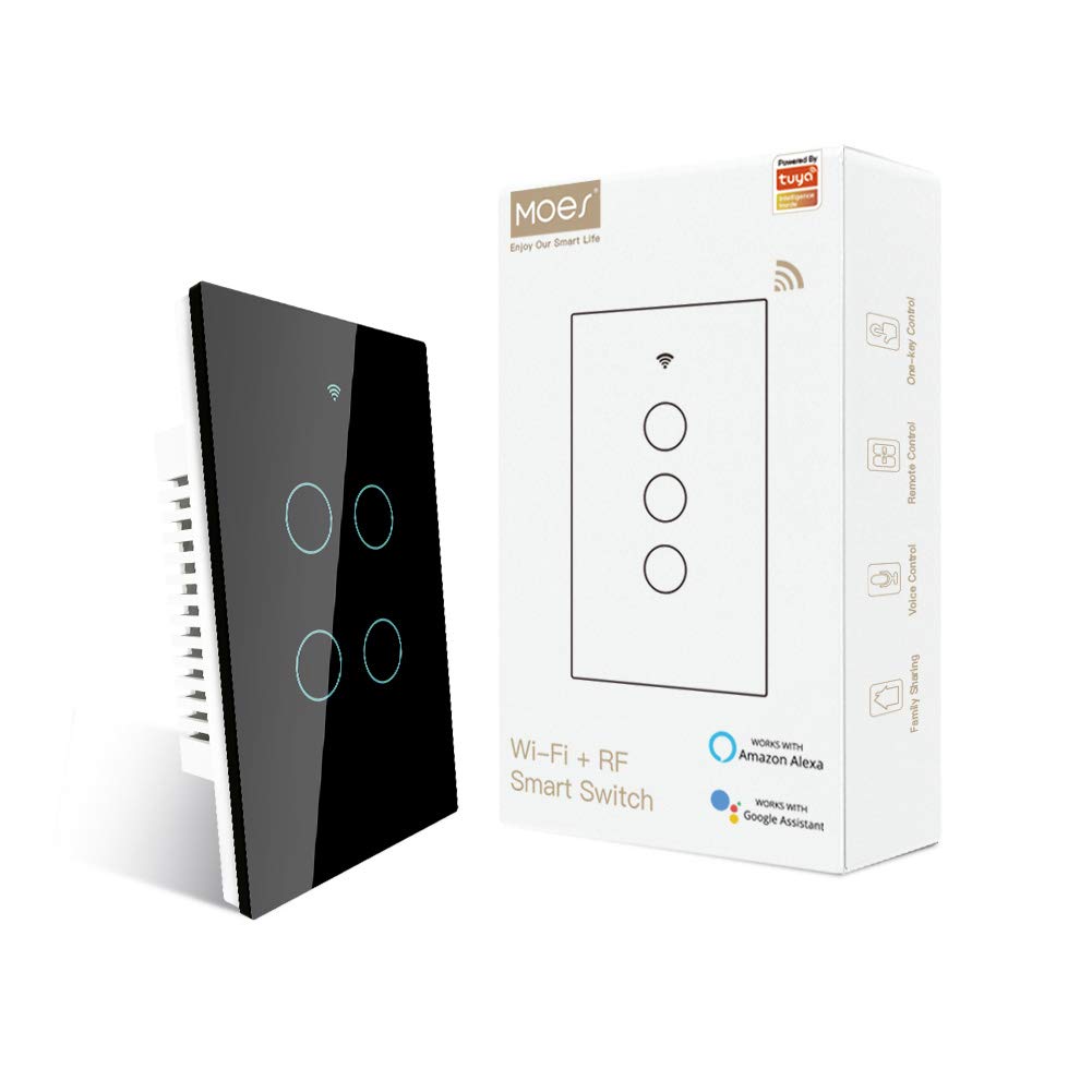MOES 2.4GHz WiFi Wall Touch Smart Switch Neutral