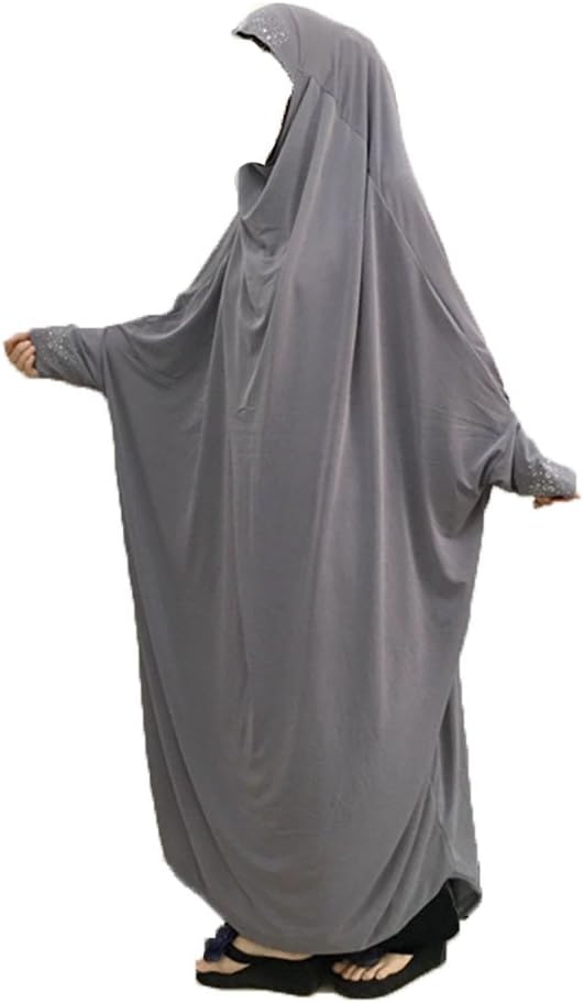 Women's One-piece Prayer Dress Muslim Abaya Dress Islamic Maxi Abaya Kaftan with Hijab