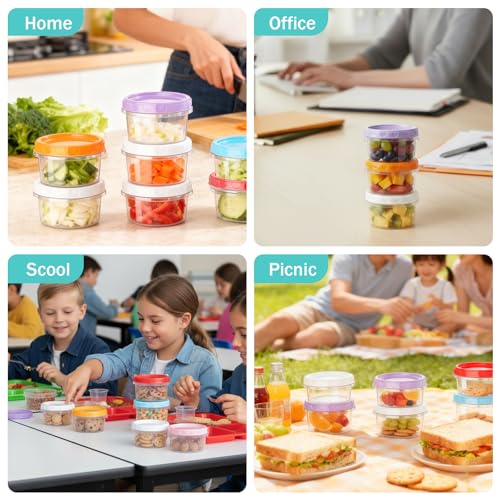 VINATO Set of 18 Food Containers, 250 ml Food Containers with Lids, Set of Small Containers, Stackable
