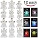 JOYIN Christmas Set of 12Pcs Spun Angel Ornament, Clear Angel Hanging Ornaments with LED Lights for Christmas Tree Decorations, Xmas Party Favor