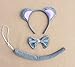 Kids Animals Dalmatian Mouse Wolf Tiger Antlers Party Costume Christmas Headband (Grey Mouse)