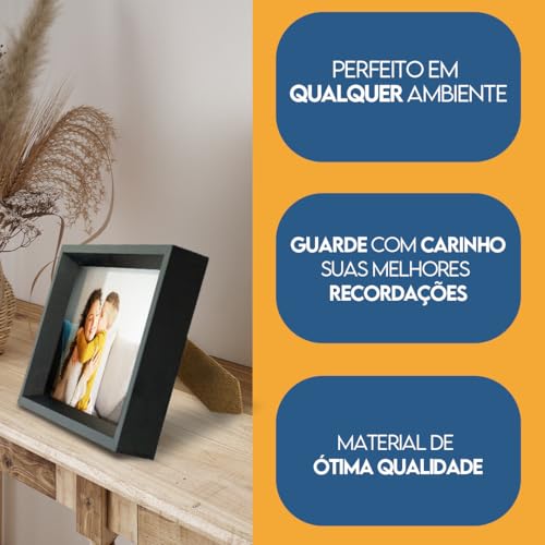 Porta-Retrato Vazado Fundo 15x21 Design Moderno e Elegante para Decorar sua Casa ou Escritório (Tabaco)