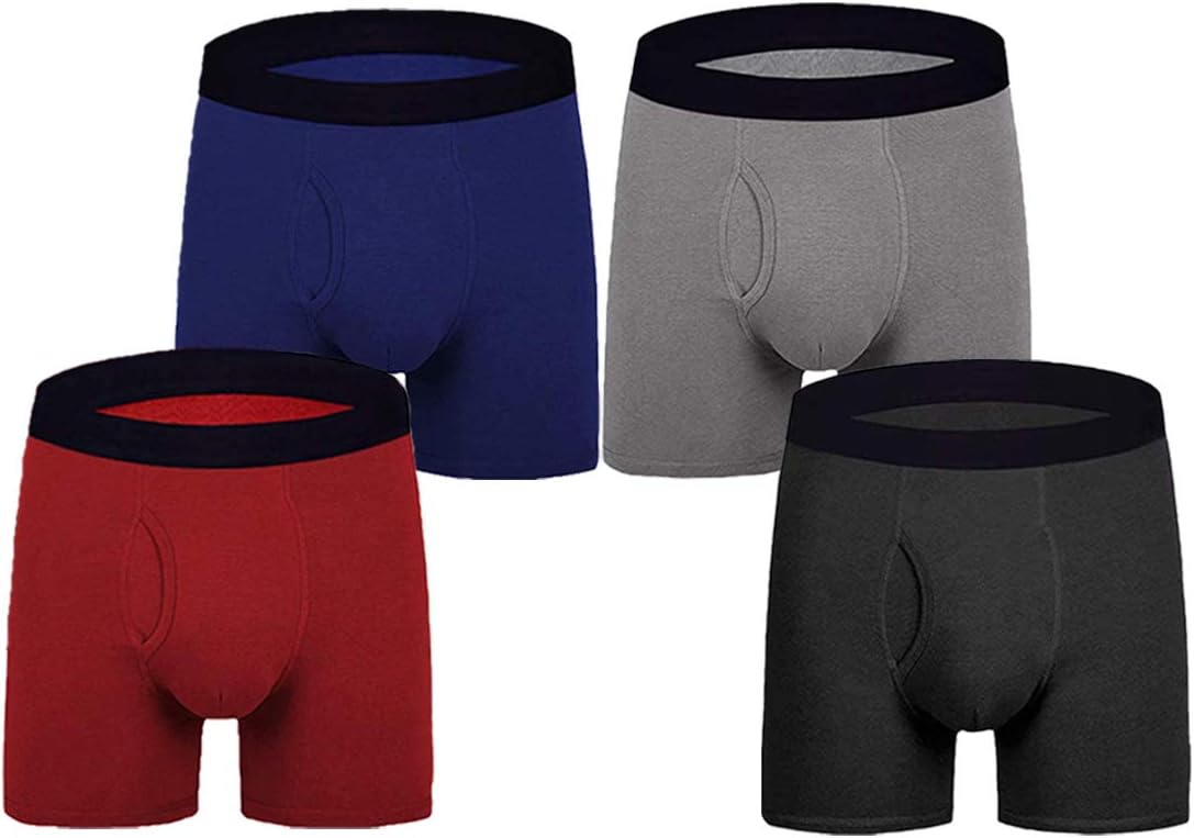 Donppa Mens Underwear Boxer Briefs Pure Cotton Breathable Soft Shorts