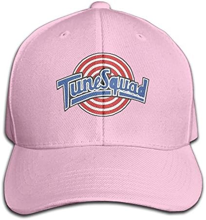 Mens Hats Space Jam Tune Squad Logo Pink Flat Peak Baseball Cap