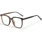 ANRRI Oversized Square Blue Light Glasses, Thick Frame Computer Eyewear, Anti Eyestrain & UV Protection for Women & Men