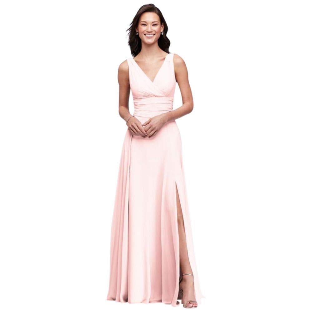 princess polly baby blue dress Ever-Pretty Women's Elegant V Neck Pleated Sleeveless Chiffon Floor Length Bridesmaid  Dresses Pink US04 at Amazon Women's Clothing store main image 1
