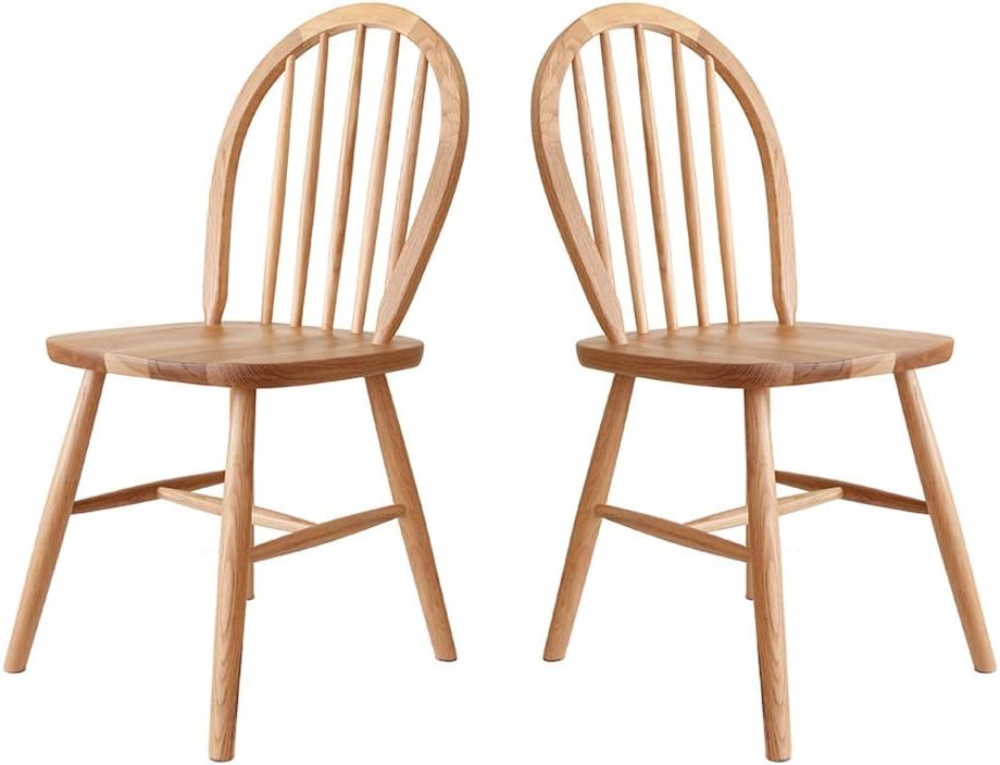 Set Of 2 Windsor Chairs Country Wood Chairs Vintage Armless Dining Room Furniture Nostalgia Arrow Back Dining Chairs Oak 2 Amazon Ca Home Kitchen