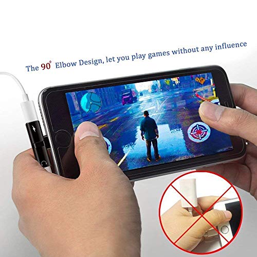 qinfeng for iPhone Headphone Jack Adapter for iPhone 8/8 Plus/Xs/Xs Max/XR/ 7/7 Plus Earphone Splitter for iPhone Adaptor Dongle 2 in 1 Charger + Aux Connector Charger Cable Support All iOS System - Thumbnail 2