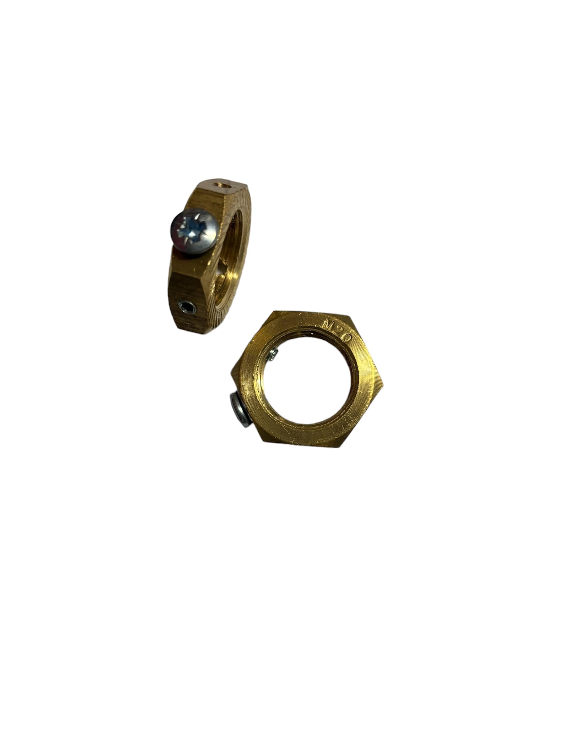 20mm Brass Earthing Locknut, 20mm Earth Nut Pack of 2