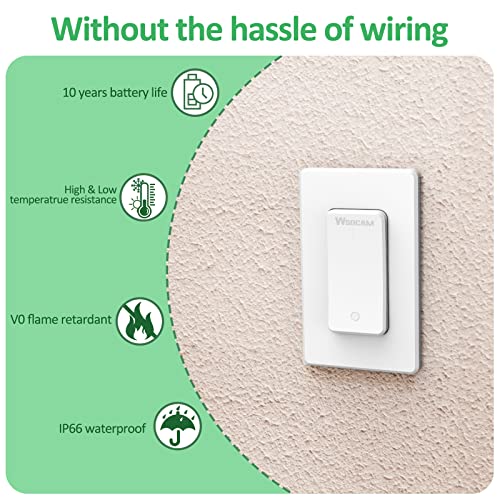 WSDCAM Wireless Light Switch and Receiver Kit, No in-Wall Wiring Required, Remote Control Light Switch Fixture for LED Light, Ceiling Lights and Lamps, Waterproof Remote Light Switch Kit