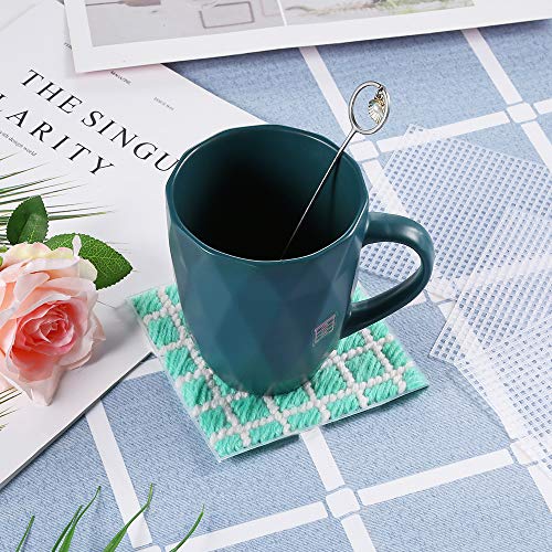 image for Pllieay 30 Pieces 7 Count Plastic Mesh Canvas Sheets for Embroidery, A