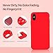 YRS iPhone X Case, Liquid Silicone Gel Rubber Matte Anti Scratch Minimalist Thin Ultra Slim Case Fit with Soft Microfiber Lining Shock Absorbing Comfort 3D Full Protective Cover for iPhone X 10 (Red)