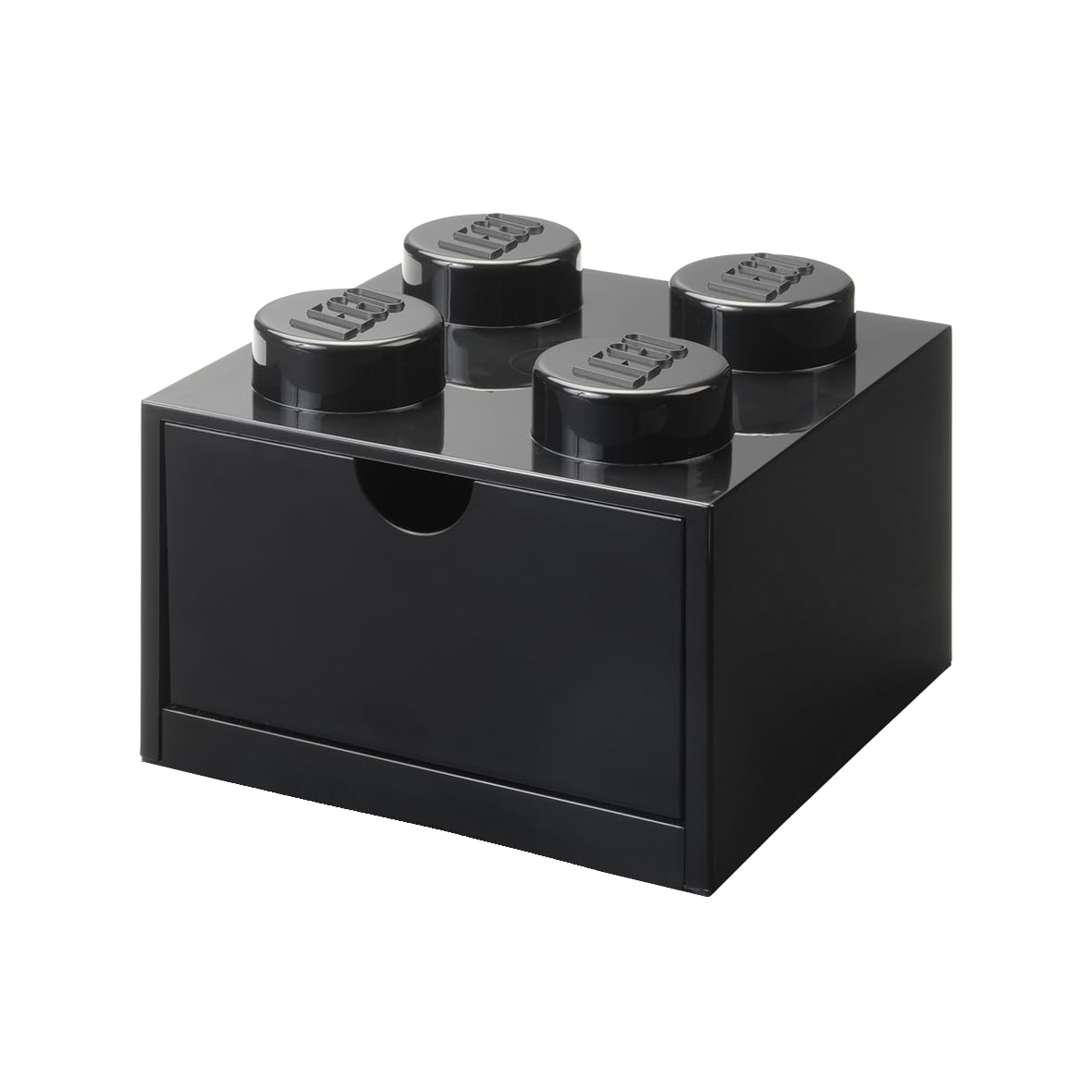 LEGO Desk Drawer 4 Knobs Black - Stackable Storage Box, 158x158x113 mm, 2.9L Capacity, Desk Storage, Kids Room, Office, LEGO accessories, Home Decor