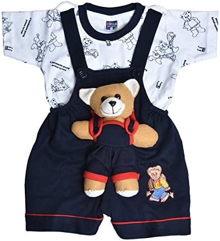 Roble Party Wear Romper Baba Suit Dungree Jumpsuit Blue Outfits For Newbron Babies Boys & Girls 6 Months -2 Years