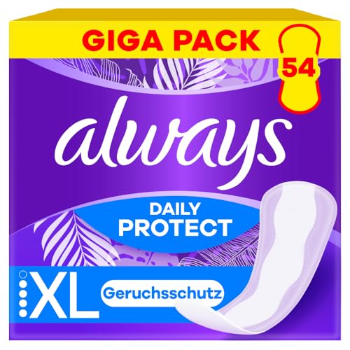 30% Sparen bei Kauf von 3X - Always Daily Protect Slipeinlagen Damen Extra Long (54 Binden), Giga Pack, mit frischem Duft, passend für alle Slipformen, atmungsaktiv, flexibel