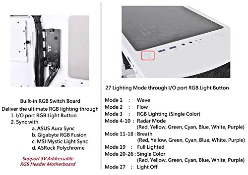 Thermaltake Commander C31 Snow Motherboard Sync ARGB ATX Mid Tower Computer Chassis with 2 200mm ARGB 5V Motherboard Sync RGB Front Fans + 1 120mm Rear Black Fan Pre-Installed CA-1N2-00M6WN-00
