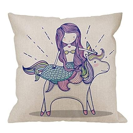Amazon Com Mermaid Pillow Case Little Mermaid With Unicorn Art