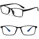 SHUNXI Nearsighted Glasses For Men Women, TR90 Flexible Frame Blue Light Blocking Lightweight Myopia Glasses For Distance