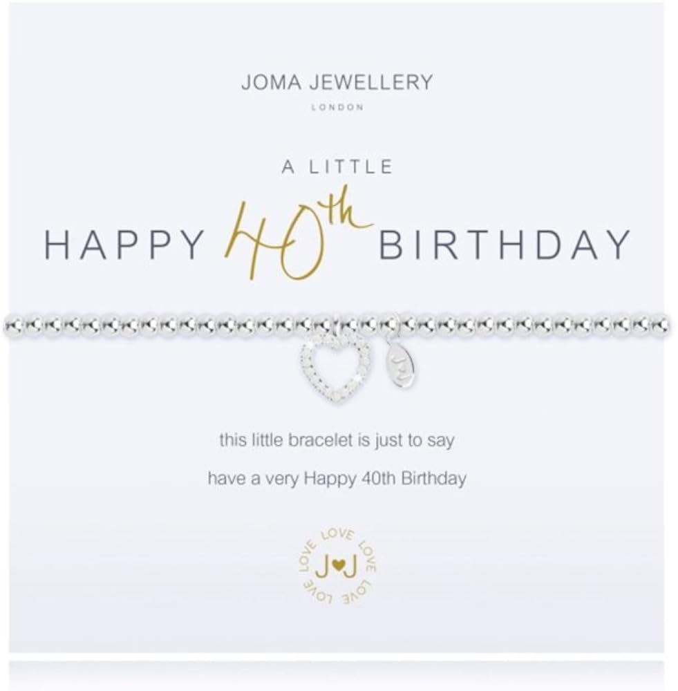 Joma Jewellery A Little 40th Birthday Bracelet, Silver, 7.5 inch