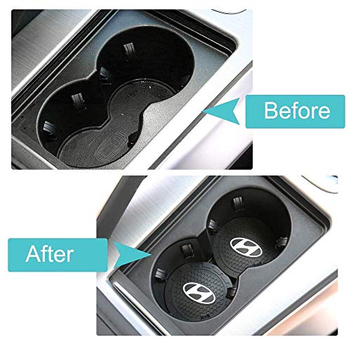 CARFORU Auto Car Cup Holder Coaster for Hyundai Car Interior Accessories, Anti Slip Cup Mat Insert Vehicle Travel Insert Coaster Mat, 2 Pack 2.75inch