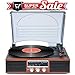 Record Player with Speakers Vintage Turntable 3-Speed Bluetooth Vinyl Record Player Support FM Stereo Radio with Clear Channel Screen Audio Output Retro Brown Wood 2020 Upgraded