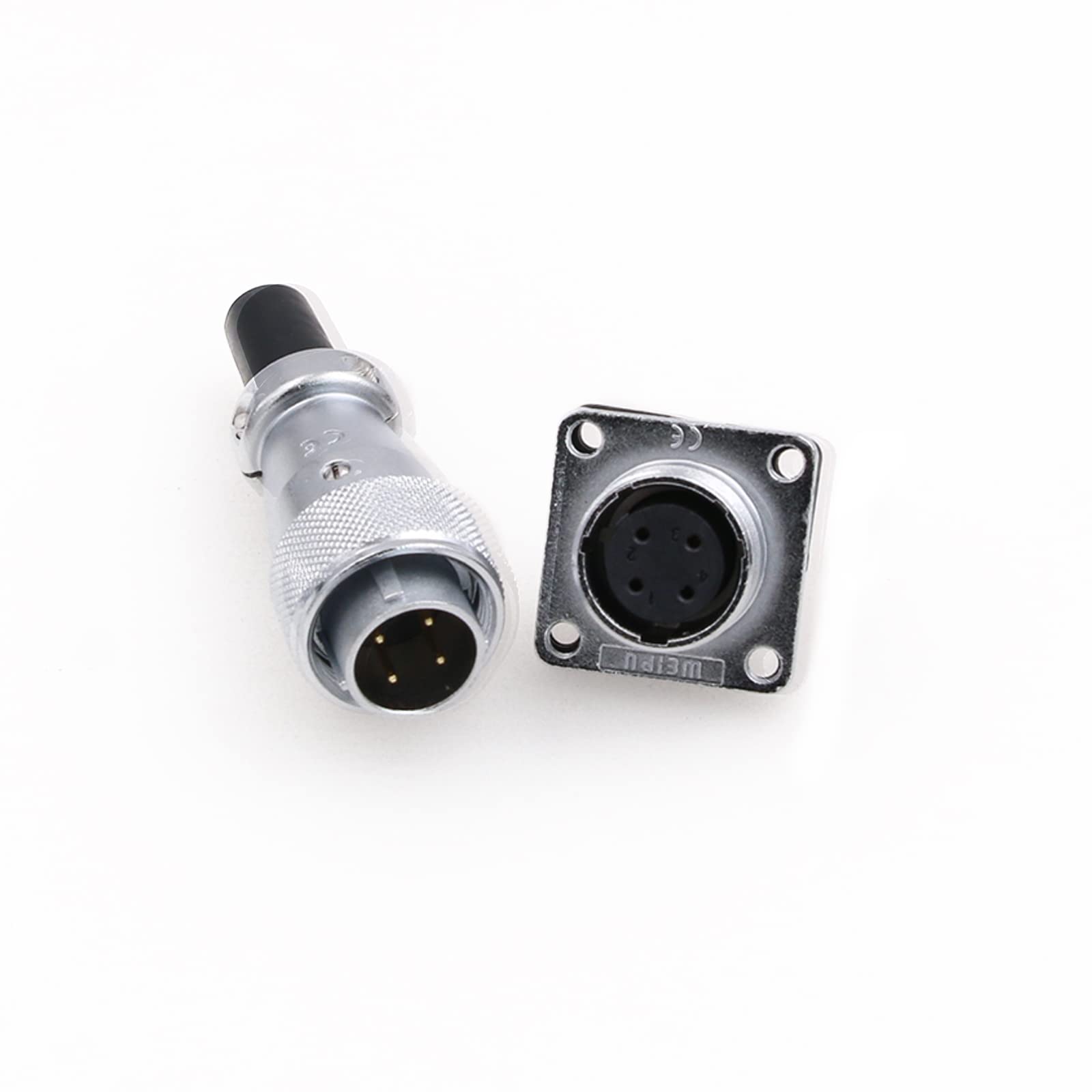 Eonvic WS16 4 Pin Aviation Connector Waterproof Plug Male Female Square Socket Metal Threaded Signal LED Industrial Equipment