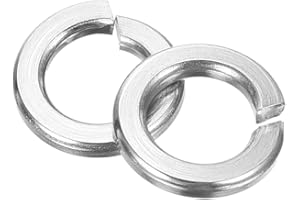 uxcell #12 Split Lock Washer, 100Pcs 304 Stainless Steel Spring Lock Washers Metal Split Ring Washer for Screw Bolts Machiner