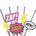 BAM! Girl Superhero Paper Straw Decor - Baby Shower or Birthday Party Striped Decorative Straws - Set of 24