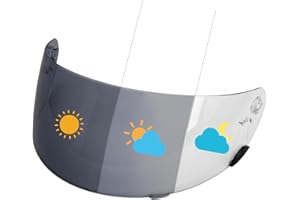 PSLER Photochromic Qualifier Visor- Qualifier Helmet Visor Motorcycle Face Shield Accessories Replacement for Bell Qualifier/Star/Vortex/RS-1/Revolver,Photochromic