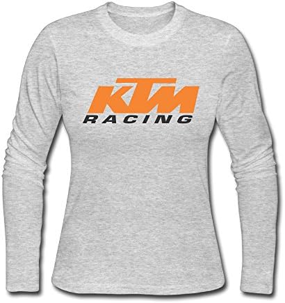 ITMEIAL Women's KTM Racing Logo Long Sleeve T-shirt Gray