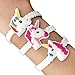 Magical Unicorn Party Novelty Toy Wristband for Children, 25 Mixed Design Assortment, w/5 FREE Unicorn Charms