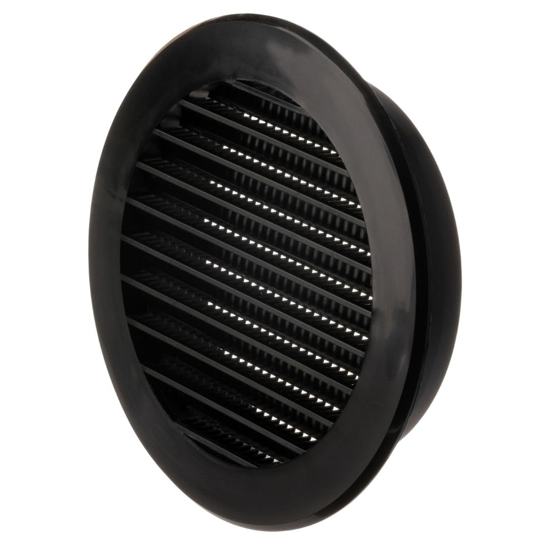 LIRAST Ø 100mm / 4 inch Black Plastic Ventilation Grille - Air Vent Cover