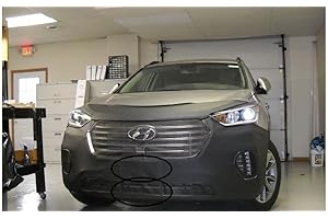 LEBRASINC Lebra 2 Piece Front End Cover Black - Car Mask Bra - Fits - 2017 Hyundai Santa Fe (excluding Sport)