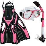 Promate Snorkeling Scuba Diving Mask Snorkel Fins Gear Set/ SCS0071