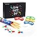 Glow Party Box | Light Up Toys Party Pack | 100 Glow Sticks with Multiple Connectors | 20 LED Finger Lights | 4 LED Stunner Flashing Shades | Brings Creative Fun in All Occasions and Parties